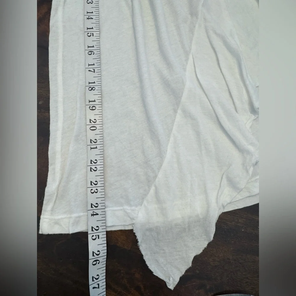 NWOT Splendid Vintage Whisper Asymmetrical Ruffle White Short Sleeve Top Sz S